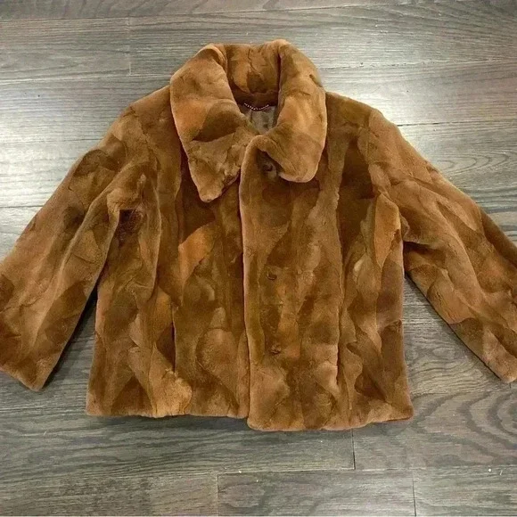 Real Mink Fur Sz S 3/4 sleeve Coat